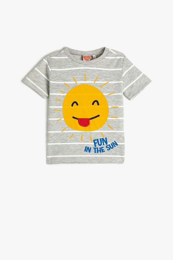 Koton Koton Baby Boy Short Sleeve Printed Crewneck T-Shirt 3smb10053tk