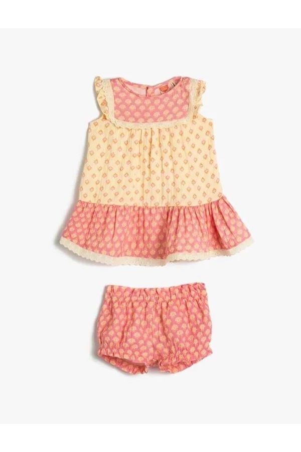 Koton Koton Baby Girl Clothing Dress 3SMG80129AW Pink Patterned Pink Patterned