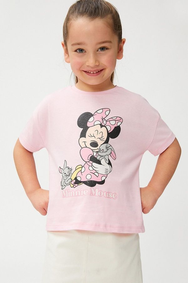 Koton Koton Baby Girl Licensed Cotton Minnie Mouse T-Shirt 3smg10164ak