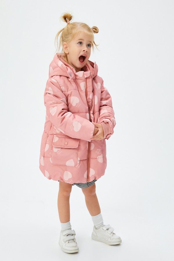 Koton Koton Baby Girl Pink Patterned Coat