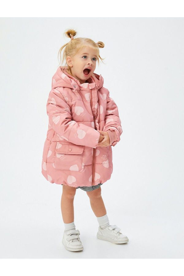 Koton Koton Baby Girl Pink Patterned Coat