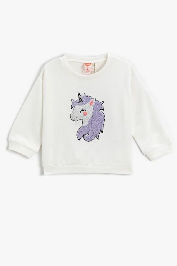 Koton Koton Baby Girl Unicorn Applique Detailed Sweatshirt