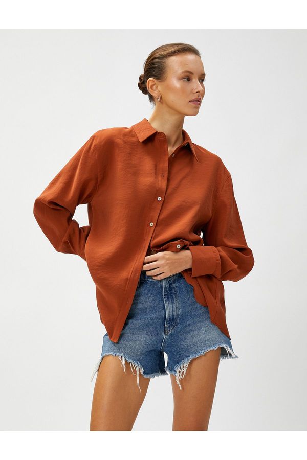 Koton Koton Back Detailed Modal Shirt Long Sleeve