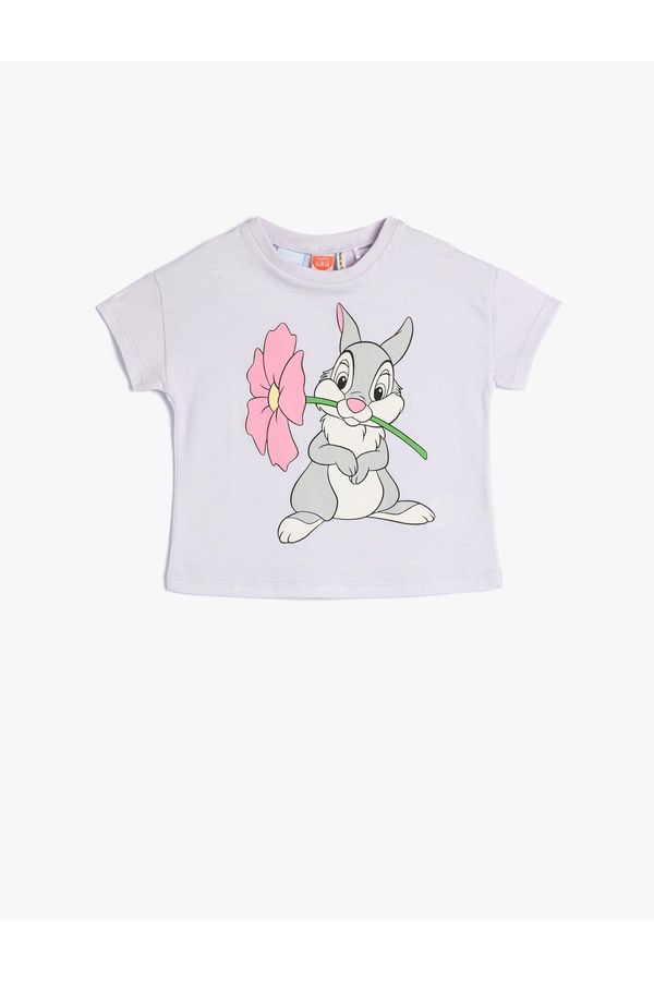 Koton Koton Bambi T-Shirt Thumper Rabbit Print Short Sleeve Crew Neck