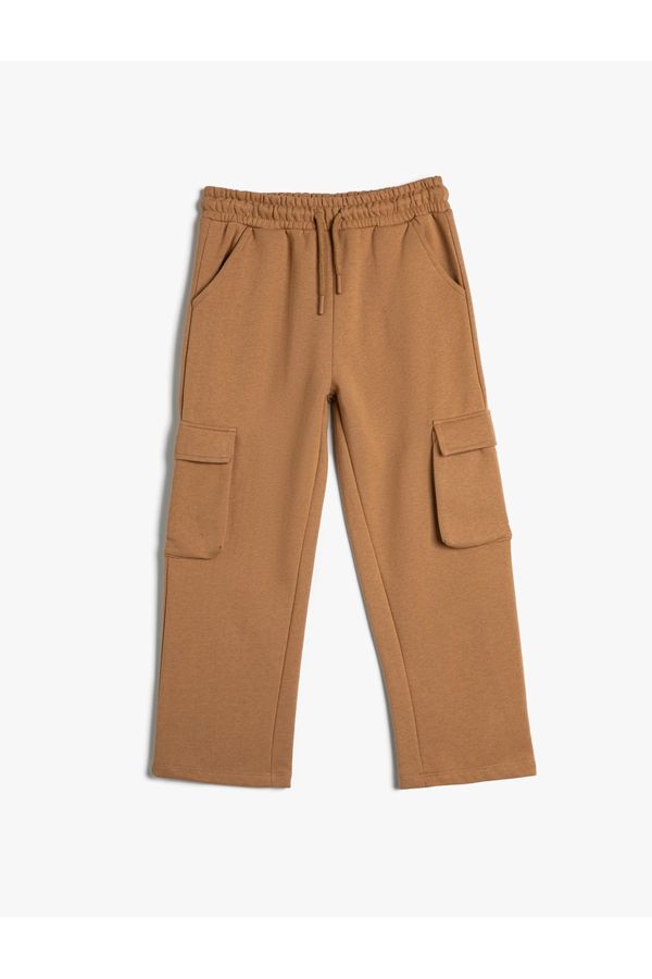 Koton Koton Basic Cargo Sweatpants with Flap Pocket Detail and Tie Waist