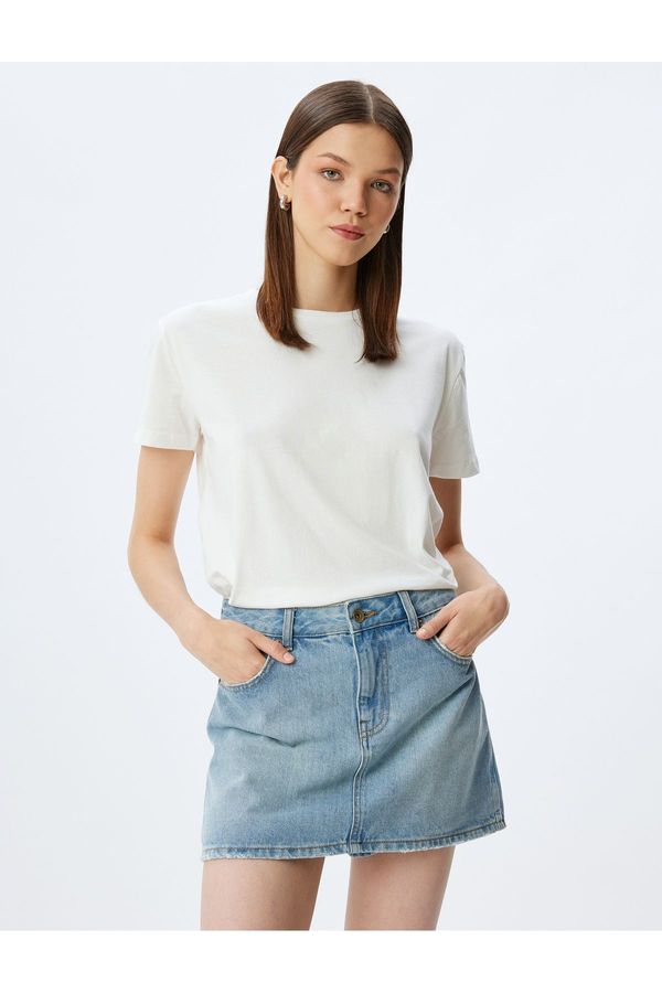 Koton Koton Basic Crew Neck Short Sleeve Cotton T-Shirt