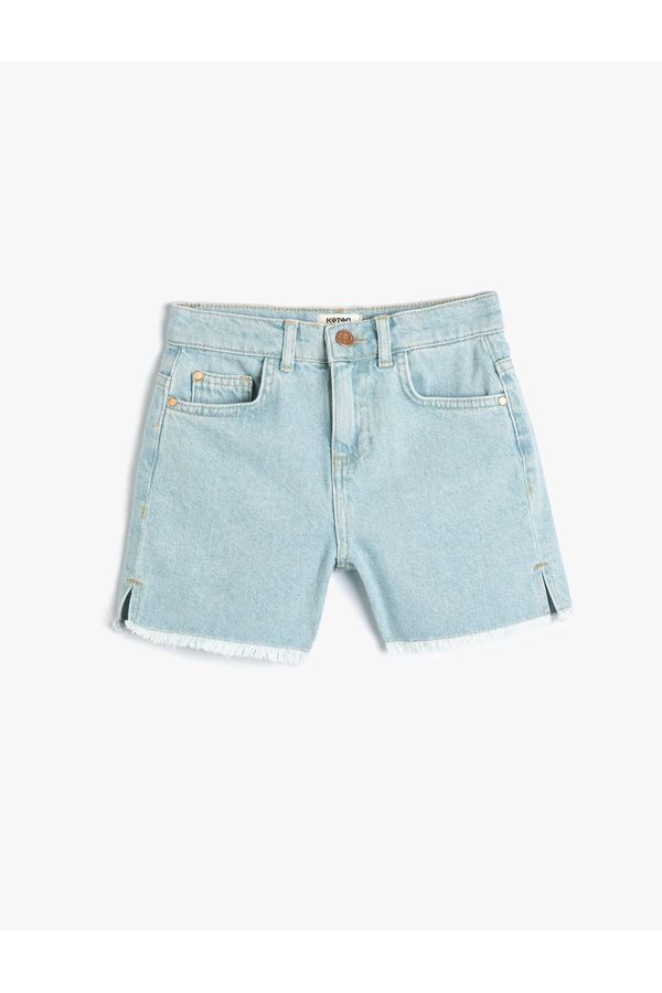 Koton Koton Basic Denim Shorts Tassel Detailed Cotton