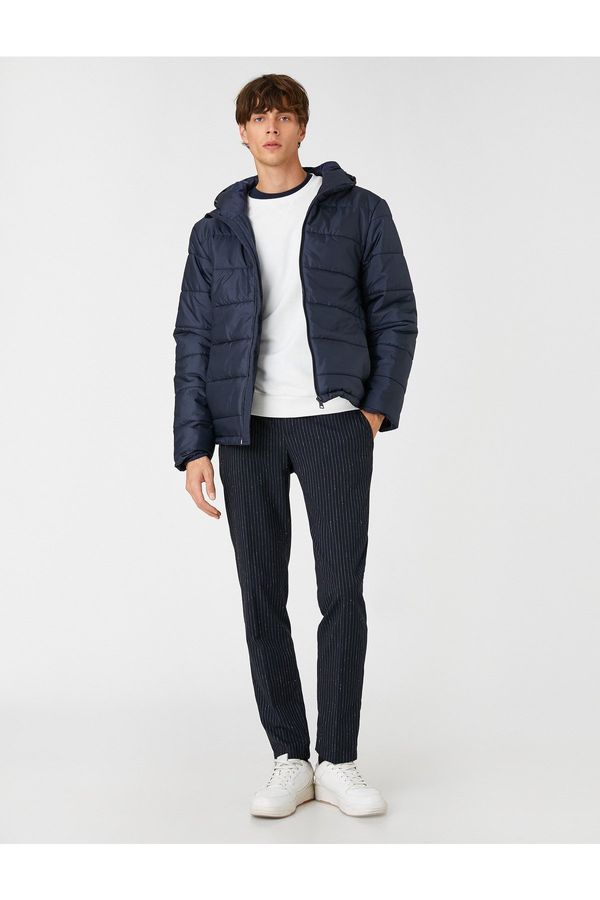 Koton Koton Basic Down Jacket Hooded Pocket Detailed Zipper