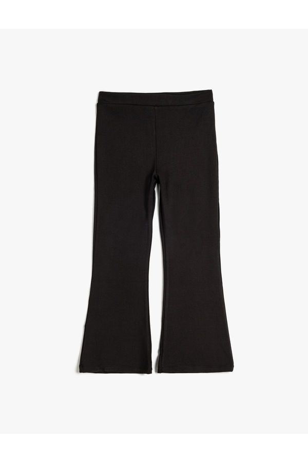 Koton Koton Basic Flared Trousers with Elastic Waist