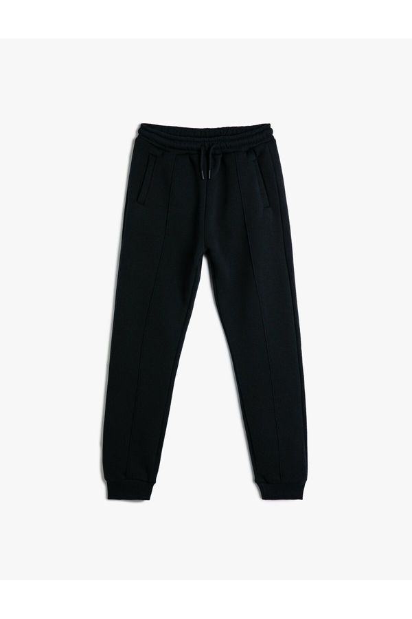 Koton Koton Basic Jogger Sweatpants with Drawstring Pocket Tie Waist