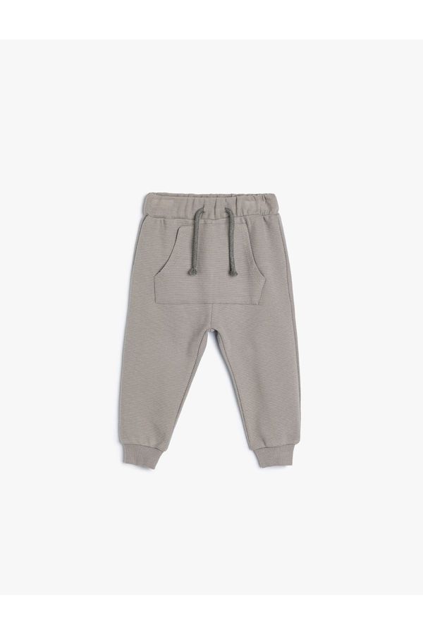 Koton Koton Basic Jogger Sweatpants with Kangaroo Pocket and Tie Waist