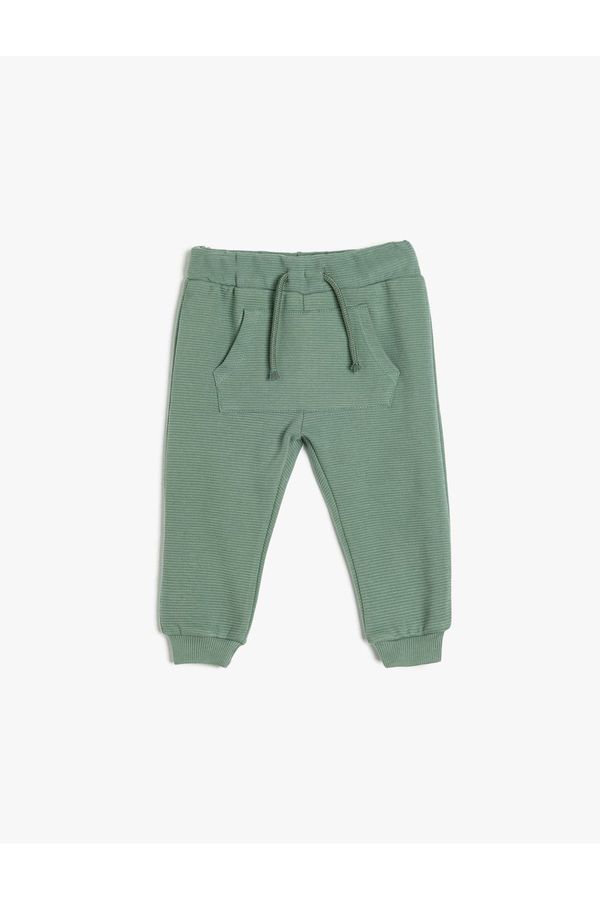 Koton Koton Basic Jogger Sweatpants with Kangaroo Pocket and Tie Waist