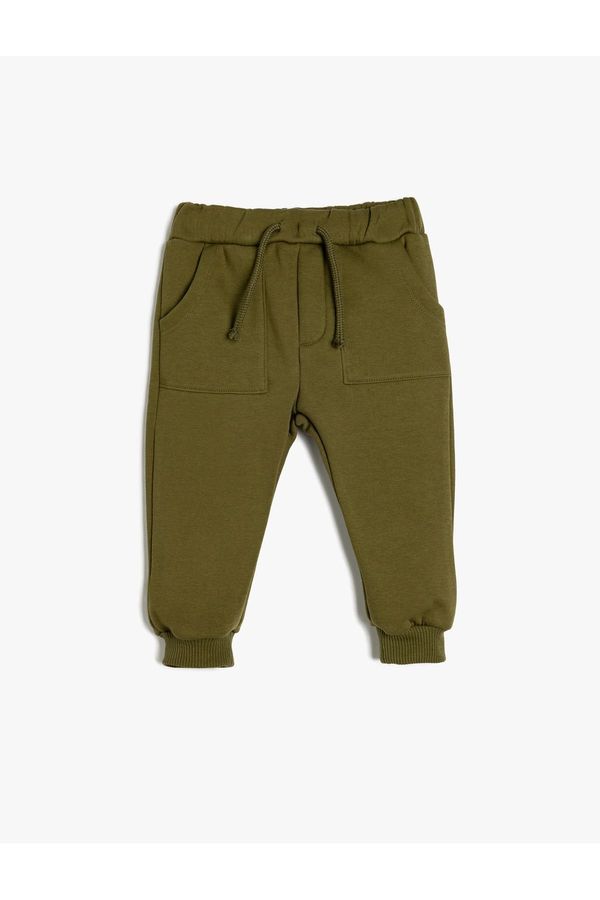 Koton Koton Basic Jogger Sweatpants with Waist Tie and Pocket Detail, Cotton Blend