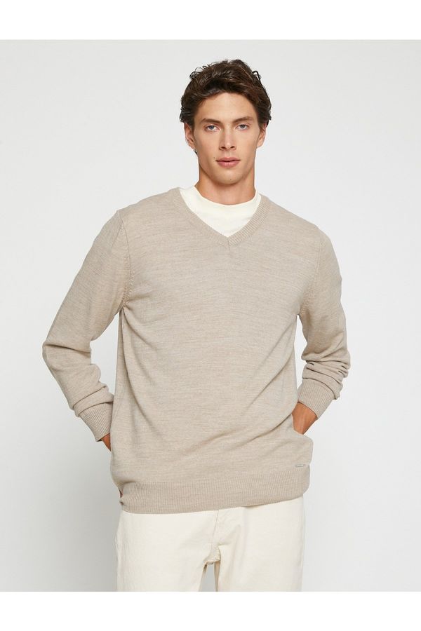 Koton Koton Basic Knitwear Sweater V Neck
