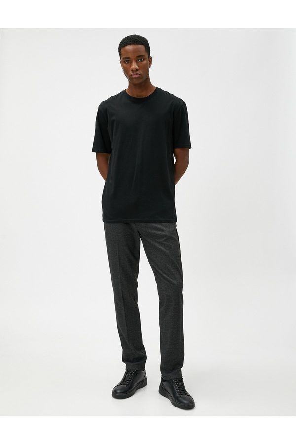 Koton Koton Basic Pleated Trousers with Button Detail and Pockets