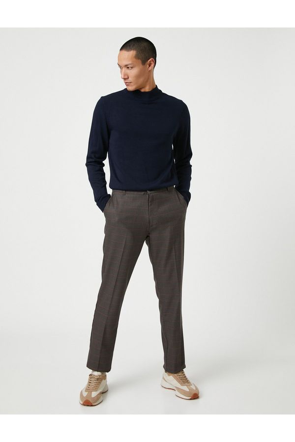 Koton Koton Basic Pleated Trousers with Button Detail and Pockets