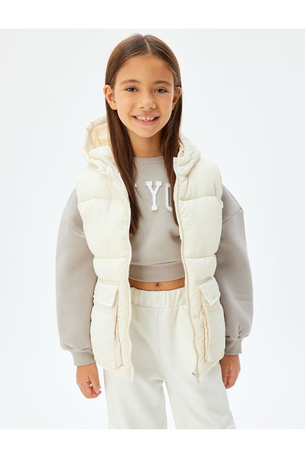 Koton Koton Basic Puffer Vest Hooded