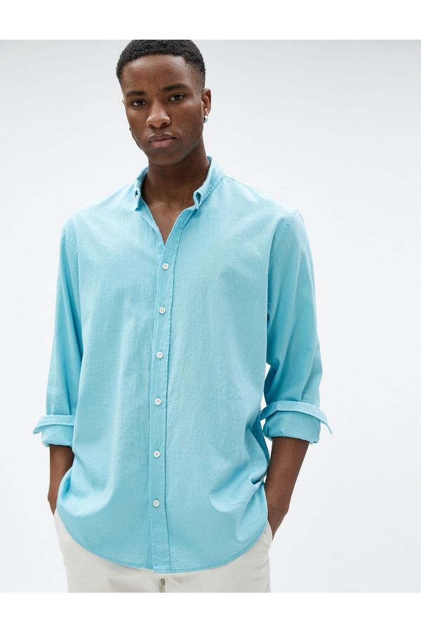 Koton Koton Basic Shirt Classic Collar Buttoned Cotton