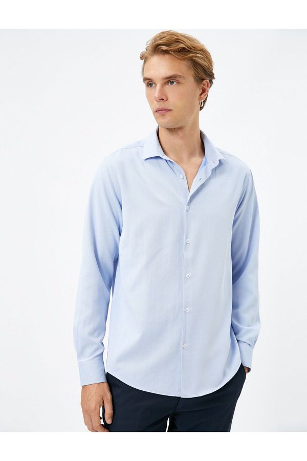 Koton Koton Basic Shirt Classic Collar Buttoned Long Sleeve Non Iron