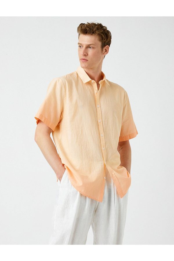 Koton Koton Basic Short Sleeve Shirt. Classic Collar With Buttons.