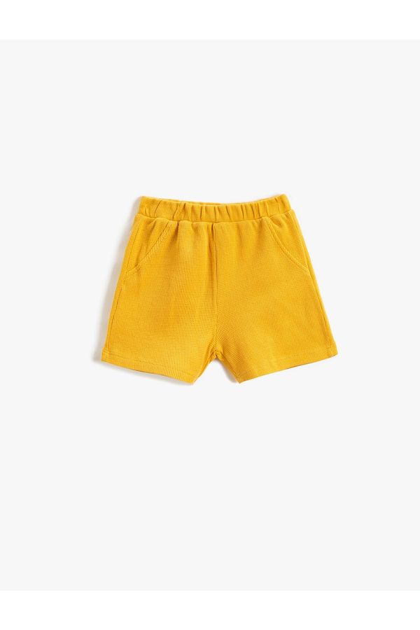 Koton Koton Basic Shorts Textured Pockets Elastic Waist