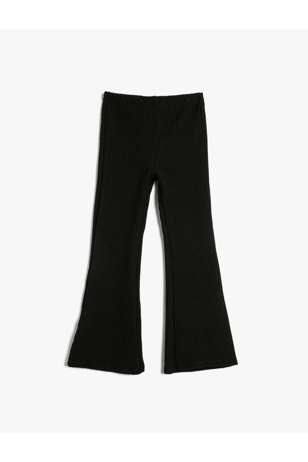 Koton Koton Basic Spanish Leg Pants with Elastic Rib Waist.