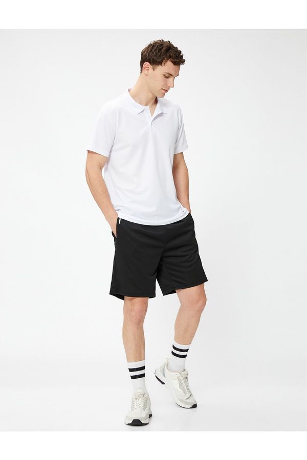 Koton Koton Basic Sports T-Shirt Polo Neck Buttoned Short Sleeves