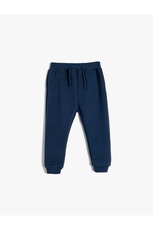 Koton Koton Basic Sweatpants Tie Waist Textured