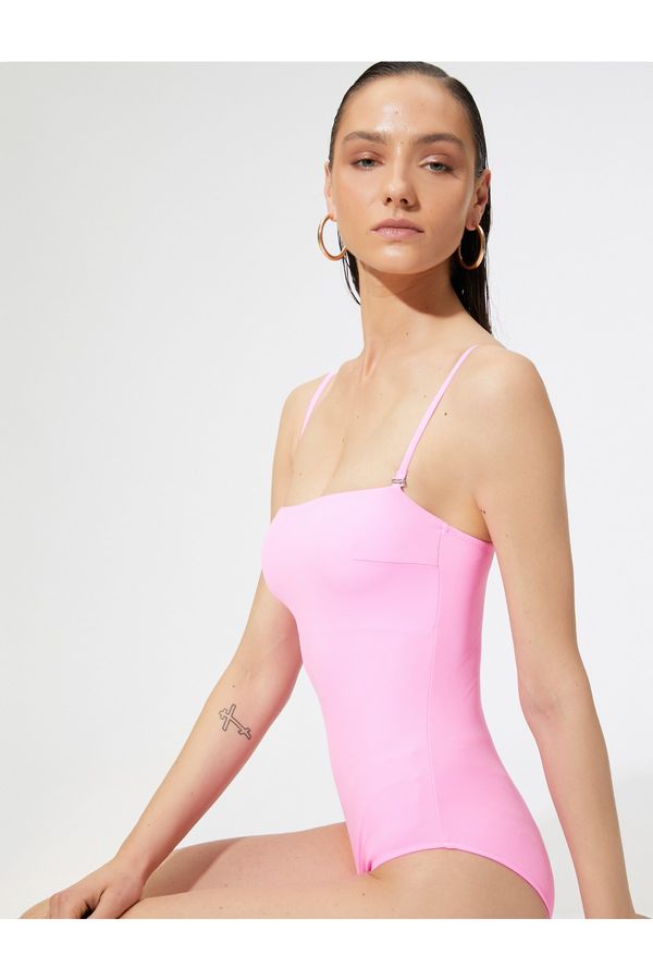 Koton Koton Basic Swimsuit Strapless Covered with Removable Straps