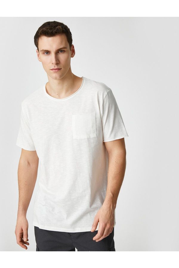 Koton Koton Basic T-Shirt with Pocket Details, Short Sleeves, Slim Fit.