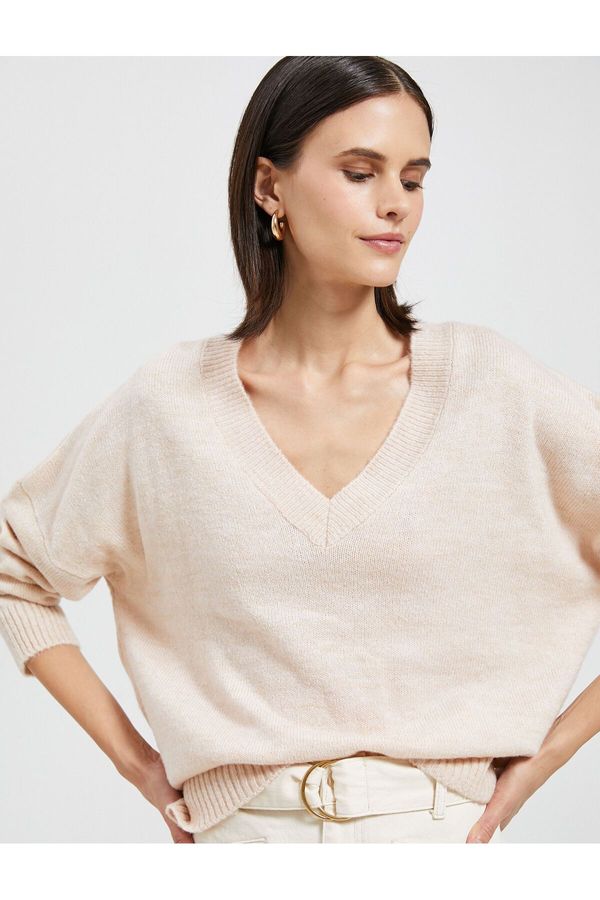 Koton Koton Basic V Neck Knitwear Sweater Relax Fit