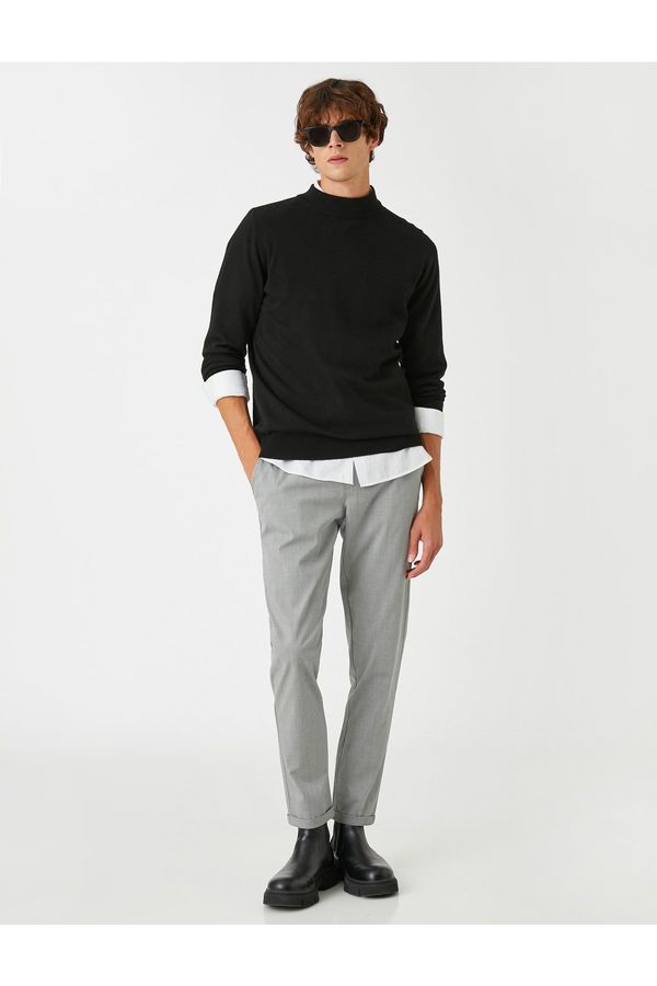 Koton Koton Basic Woven Trousers with Waist Tie