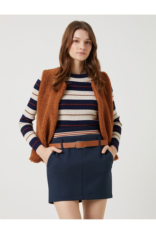 Koton Koton Belted Mini Skirt