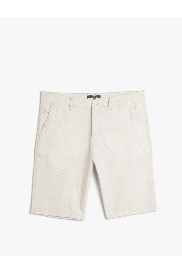 Koton Koton Bermuda Shorts Linen Blended With Pockets and Buttons.