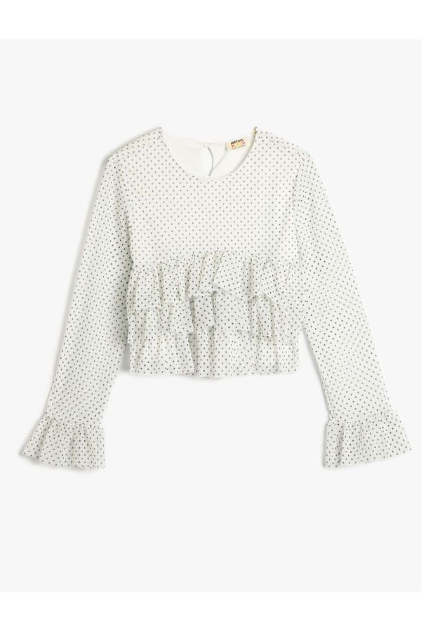 Koton Koton Blouse Long Sleeve Crew Neck Ruffle Detail