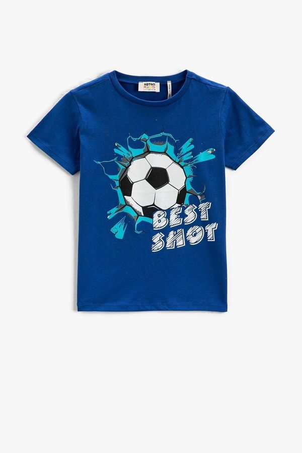 Koton Koton Boys' Crew Neck Football Printed Kids Short Sleeve T-Shirt 3skb10069tk