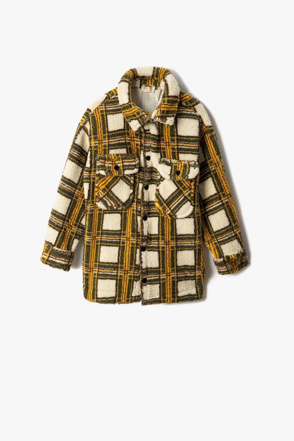 Koton Koton Boys' Mustard Plaid Jacket