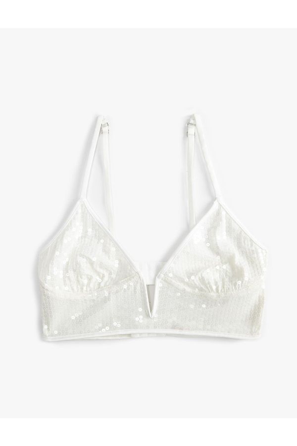 Koton Koton Bridal Bra With Sequins Unfilled Unsupported