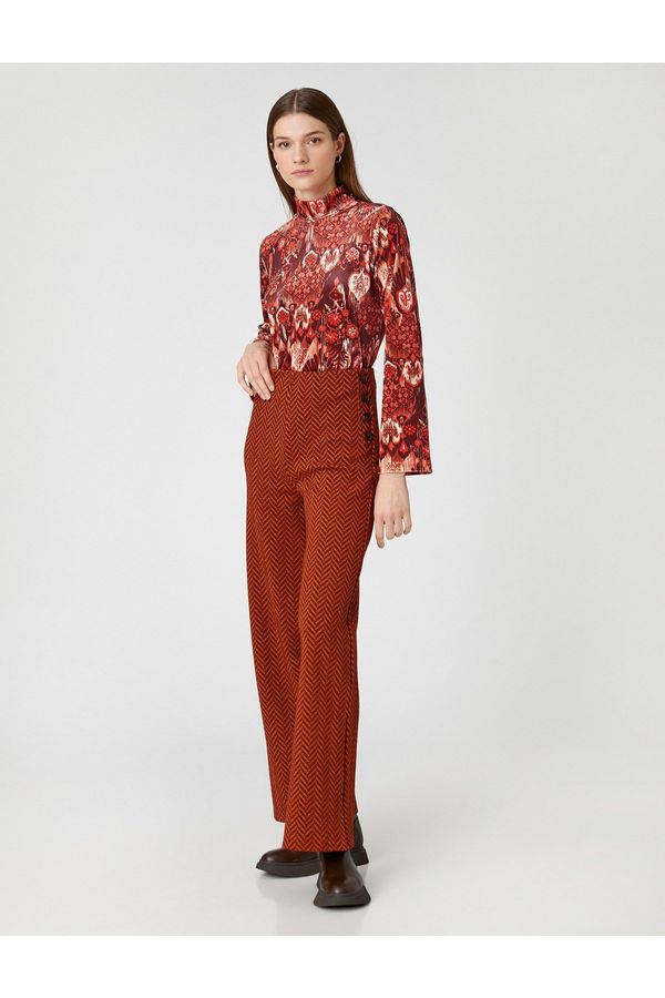 Koton Koton Button Detailed Wide Leg Trousers