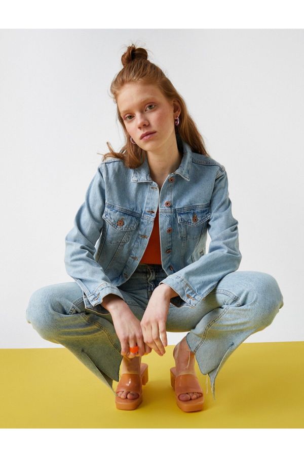 Koton Koton Buttoned Denim Jacket