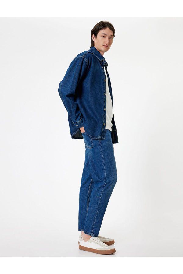 Koton Koton Buttoned Regular Waist Cotton Loose Fit Jeans - Steve Jean