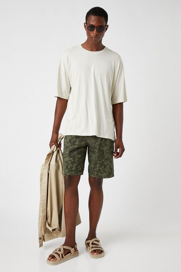 Koton Koton Camouflage Patterned Gabardine Shorts