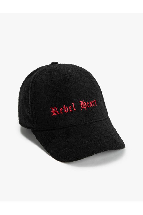 Koton Koton Cap Hat Slogan Embroidered Wool Blended