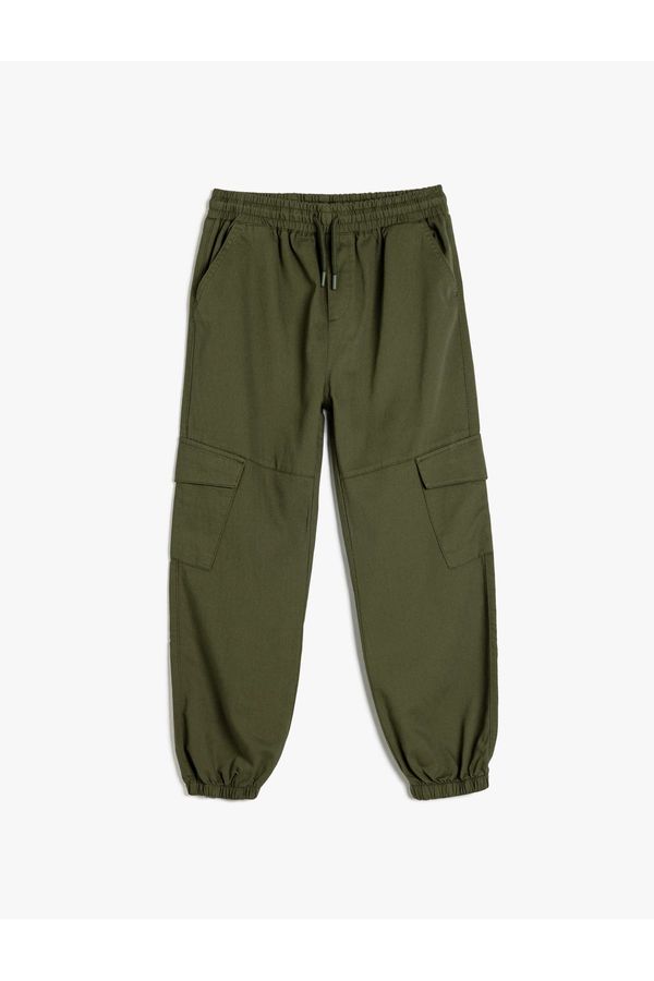 Koton Koton Cargo Jogger Pants with Pockets and Tie Waist