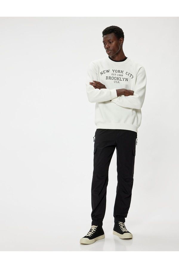 Koton Koton Cargo Jogger Trousers Laced Waist Pocket Detail Cotton