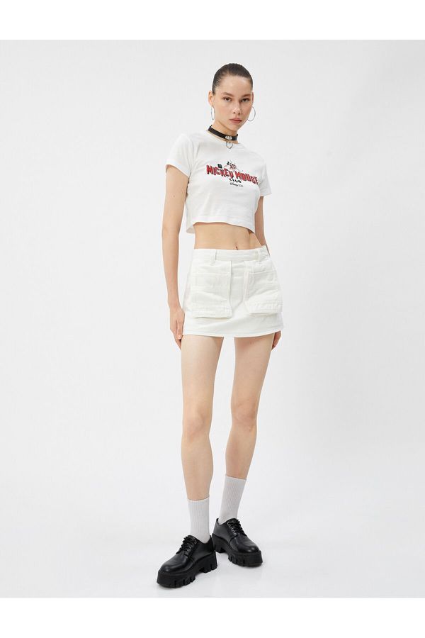 Koton Koton Cargo Mini Shorts Skirt Pocket Cotton
