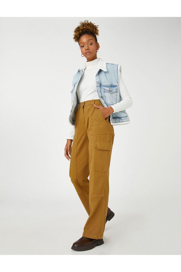 Koton Koton Cargo Pants High Waist Pocket Detailed