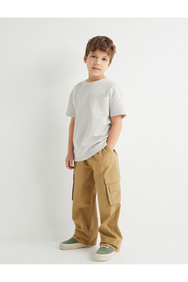 Koton Koton Cargo Pants Wide Leg Tie Waist Cotton