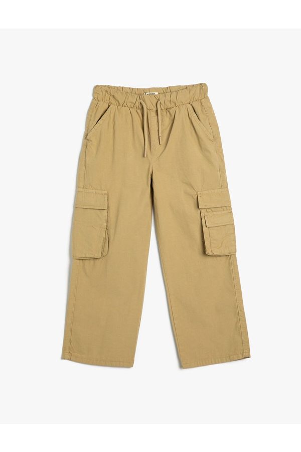 Koton Koton Cargo Pants with Pocket Detail Laced Waist Cotton.