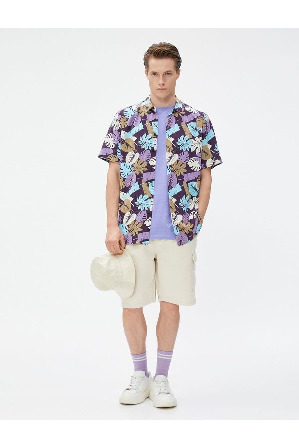 Koton Koton Cargo Shorts with Pockets and Buttons Cotton